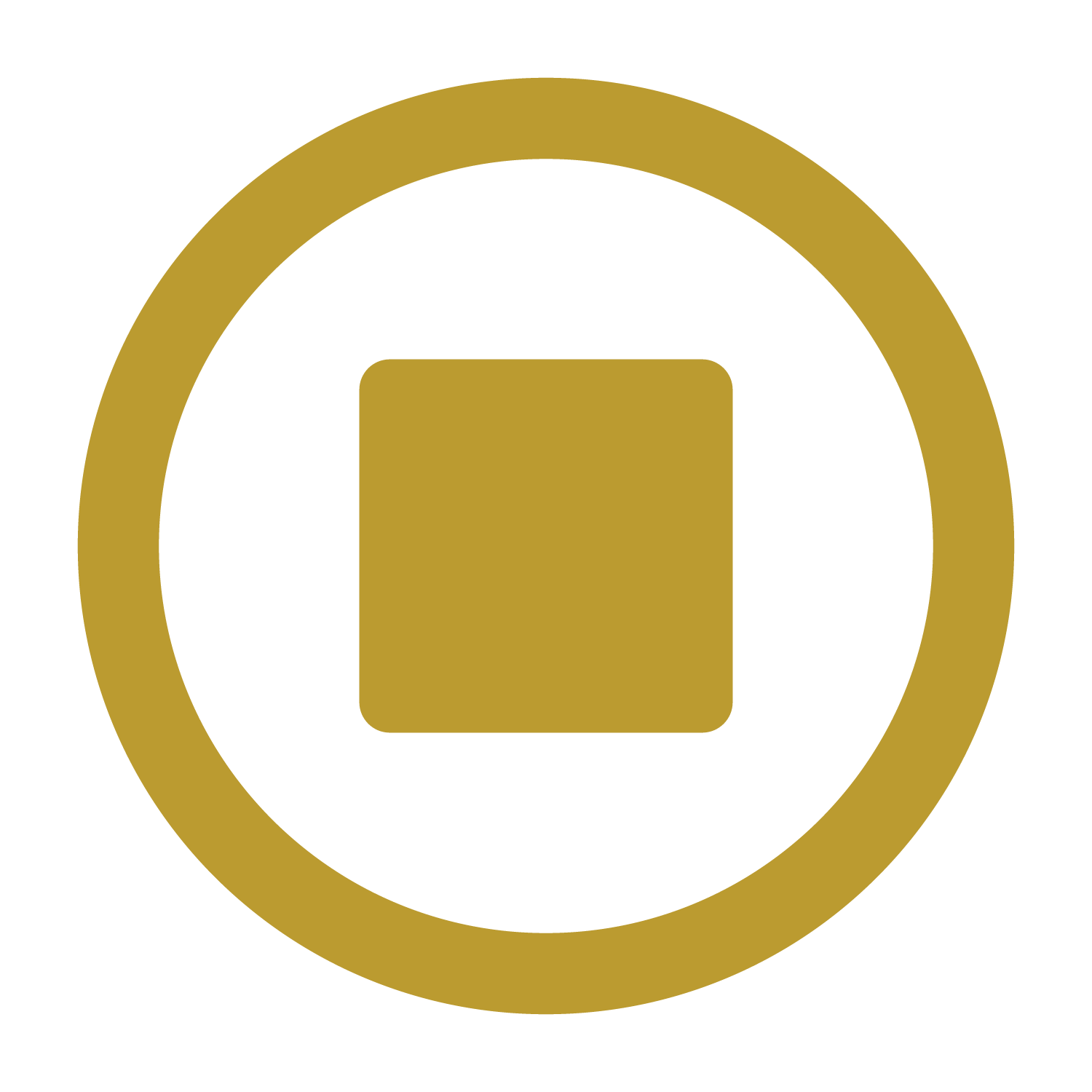 gold circle with a square in middle